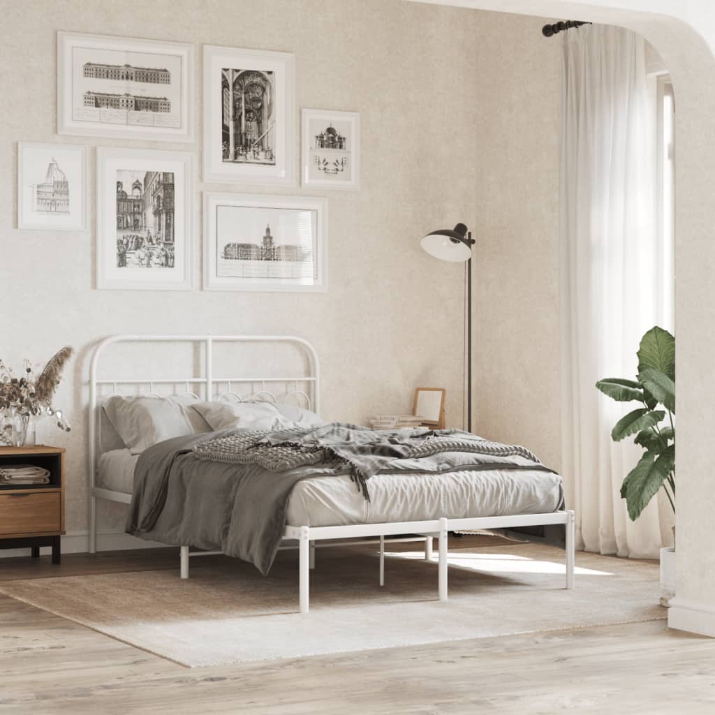 Utskiftbar sengegavl i metall hvit 120 cm