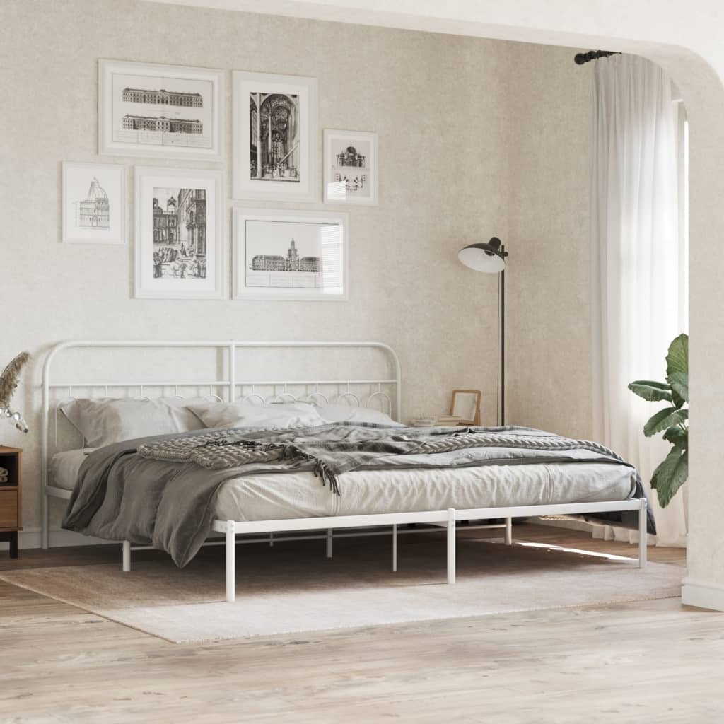 Utskiftbar sengegavl i metall hvit 200 cm