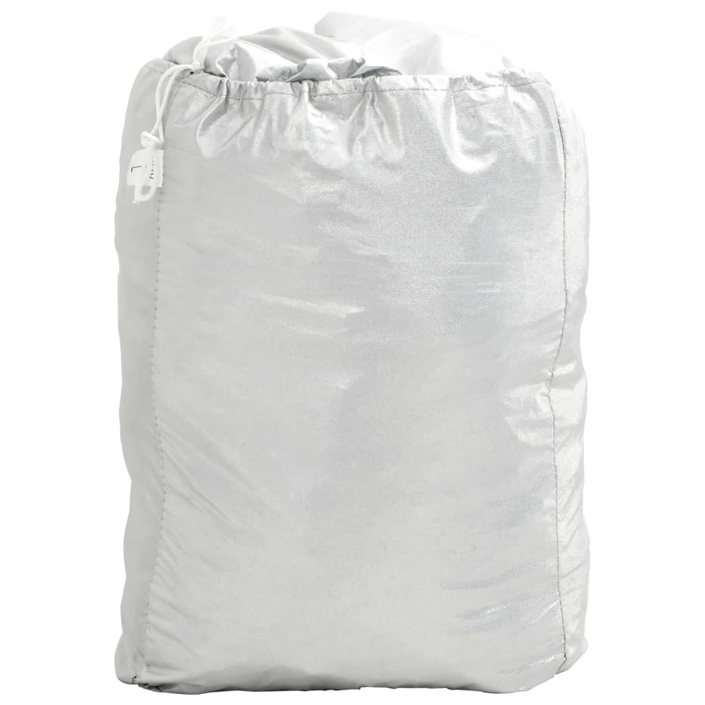 Halvt biltrekk med kroker Silver XL PEVA vidaXL