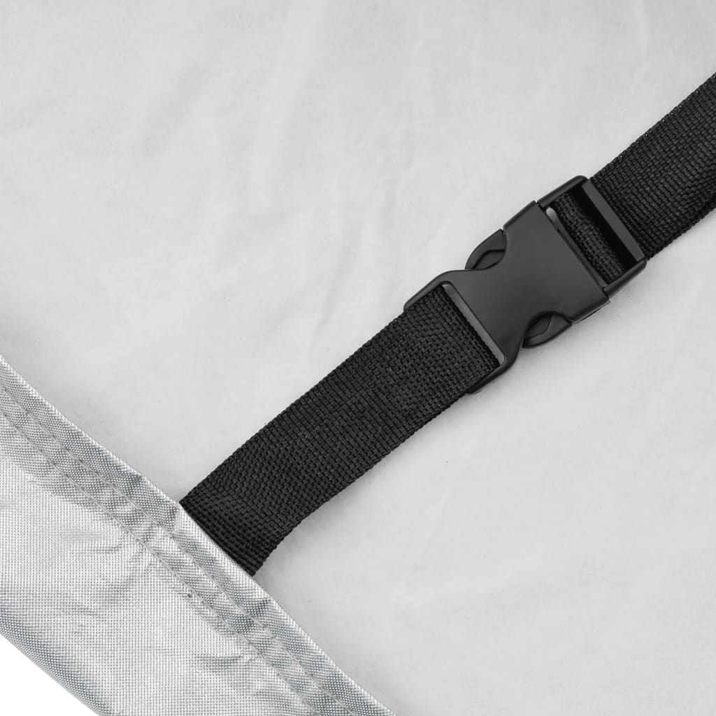 Halvt biltrekk med kroker Silver XL PEVA vidaXL