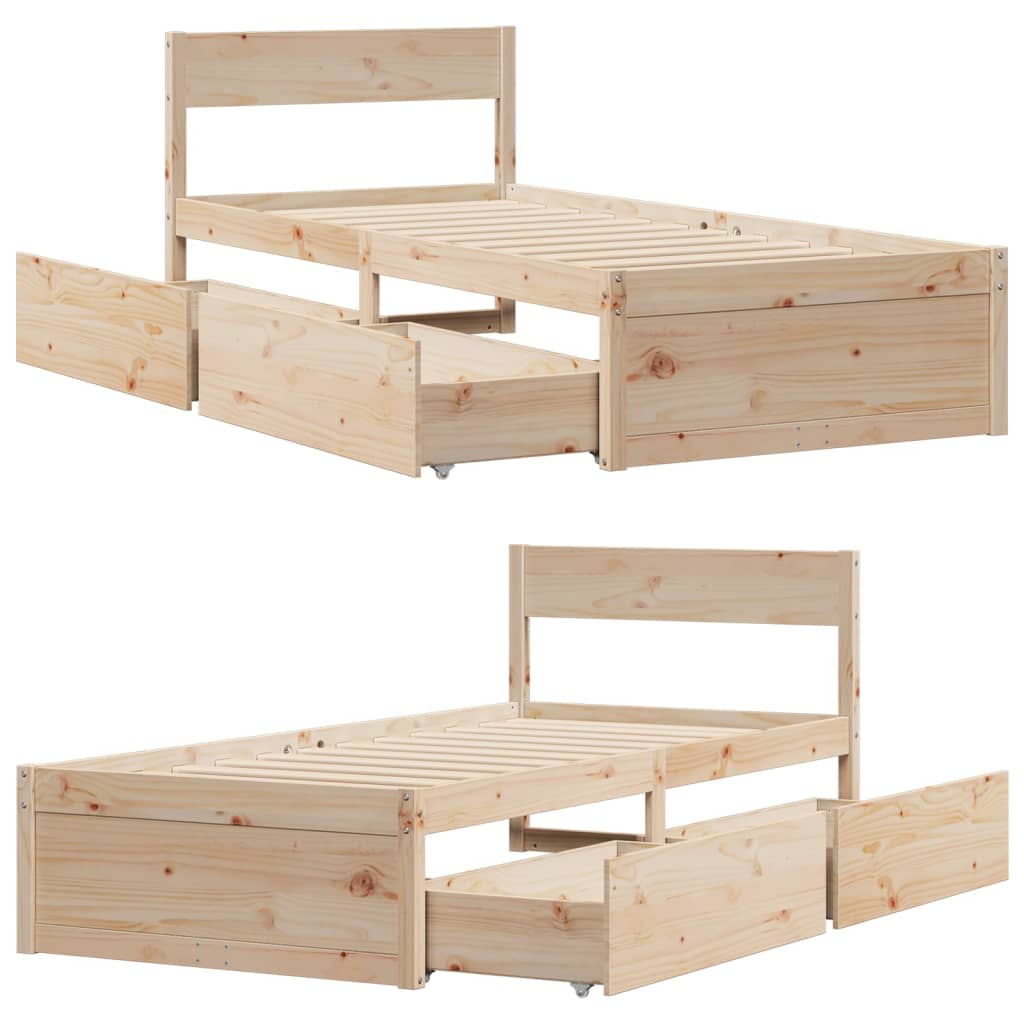 Sengeramme uten madrass 90x190 cm heltre furu