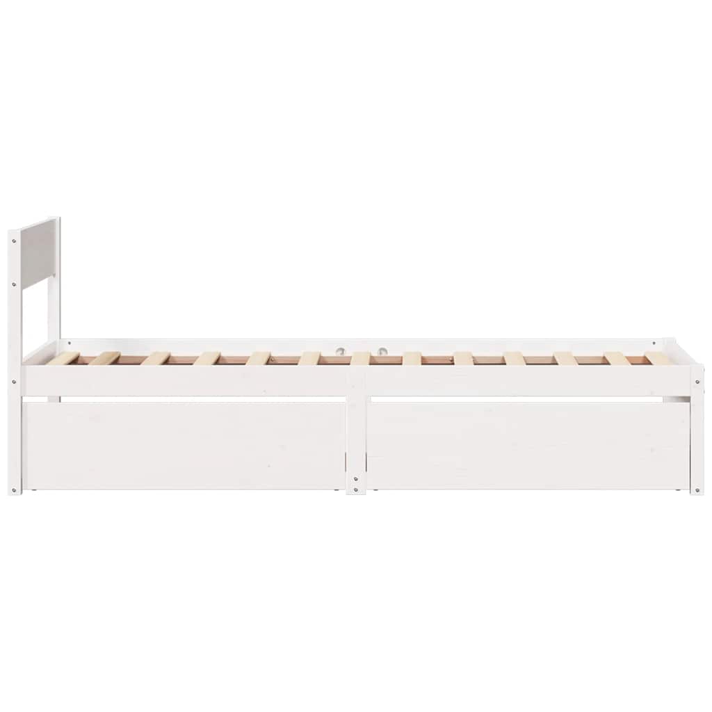 Sengeramme uten madrass hvit 75x190 cm heltre furu