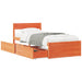 Sengeramme uten madrass voksbrun 75x190 cm heltre furu