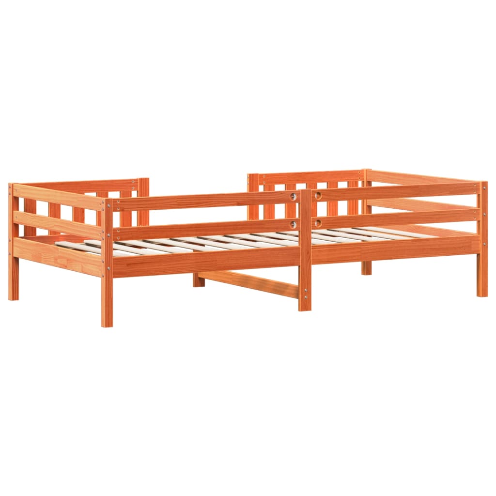 Sengeramme uten madrass voksbrun 90x190 cm heltre furu