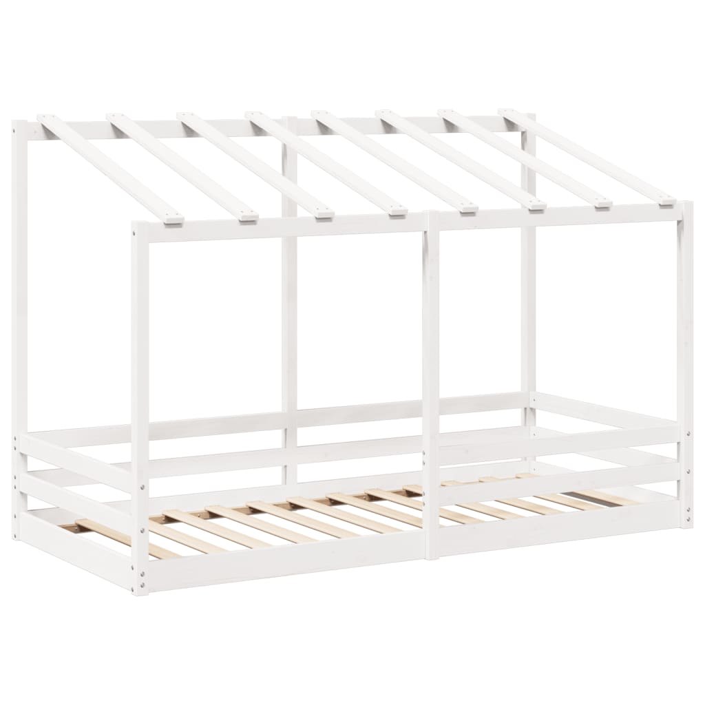 Barneseng med tak hvit 90x200 cm heltre fruru