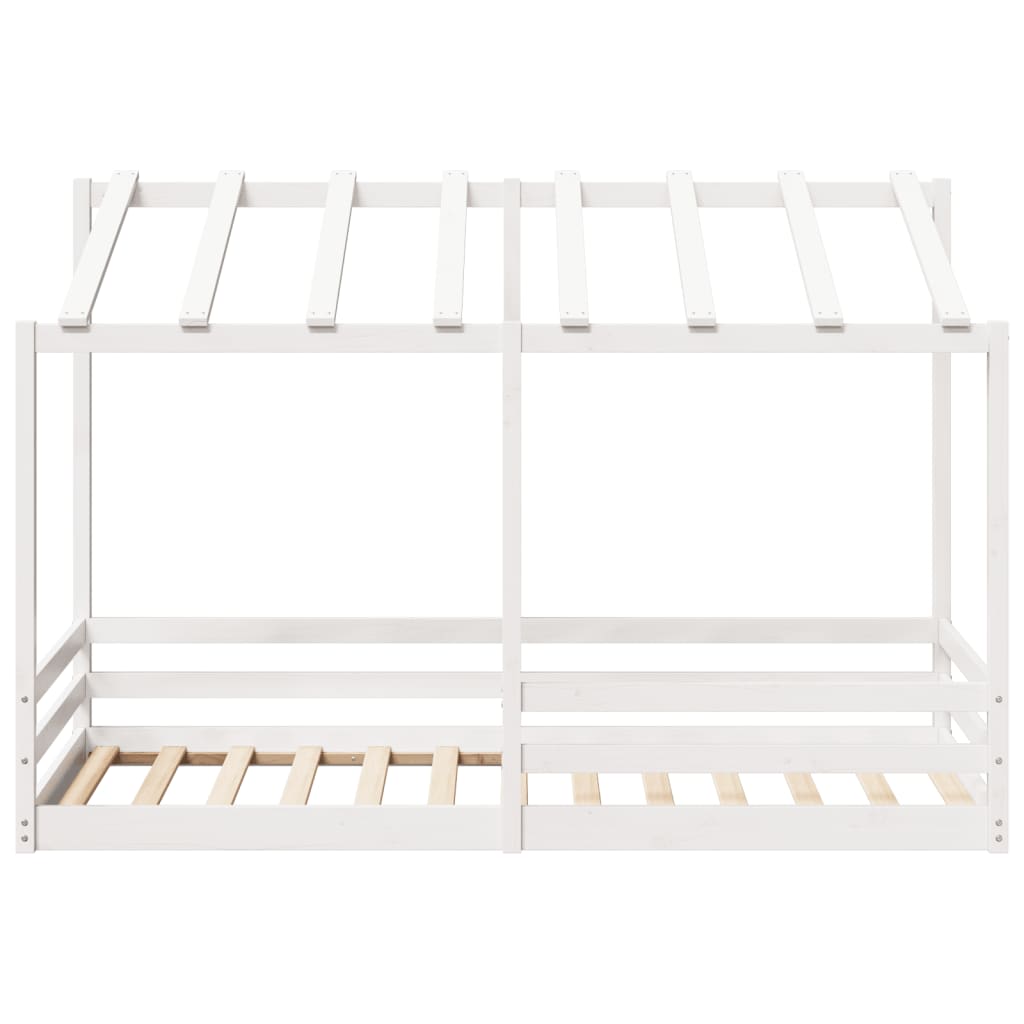 Barneseng med tak hvit 90x200 cm heltre fruru