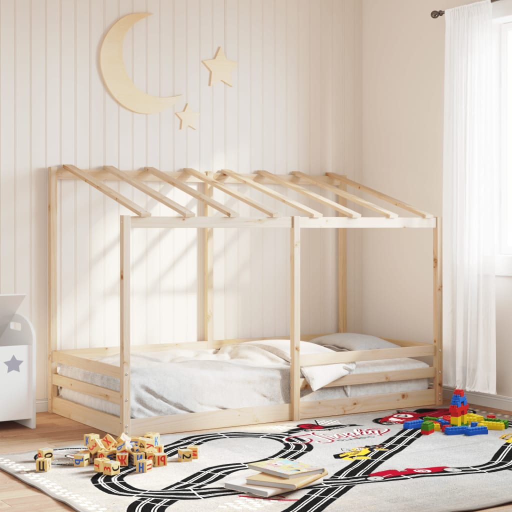 Barneseng med tak 80x200 cm heltre furu