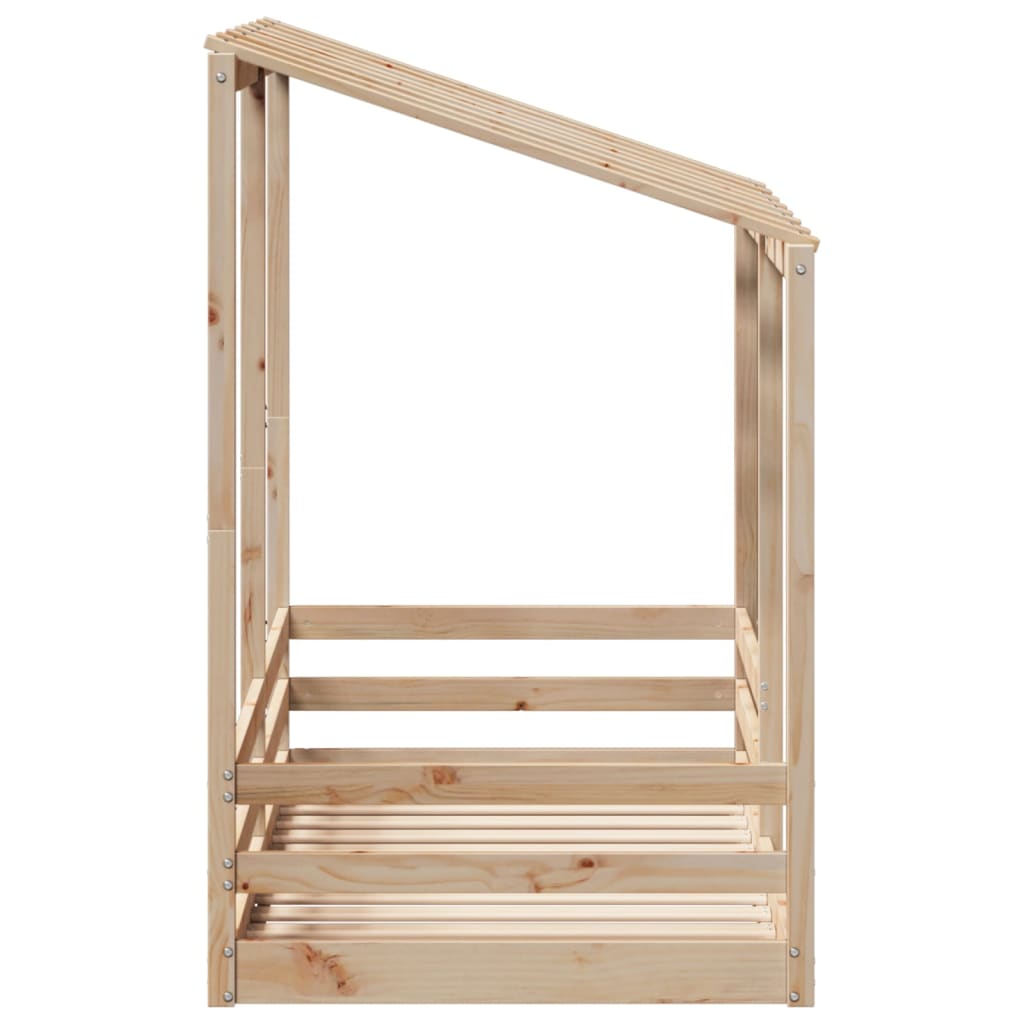 Barneseng med tak 80x160 cm heltre furu