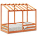 Barneseng med tak voksbrun 70x140 cm heltre furu