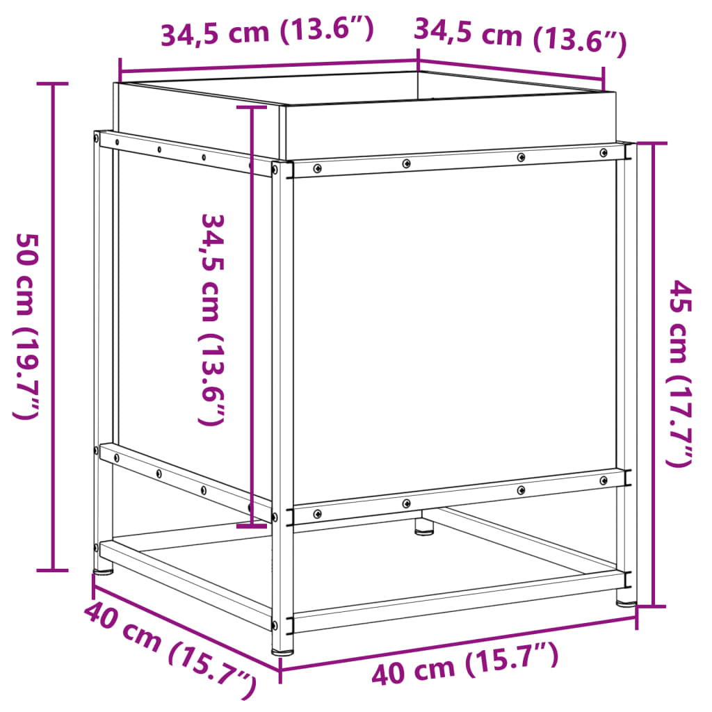 Blomsterkasse 40x40x50 cm impregnert furu