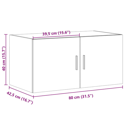 Veggskap hvit 80x42,5x40 cm konstruert tre vidaXL