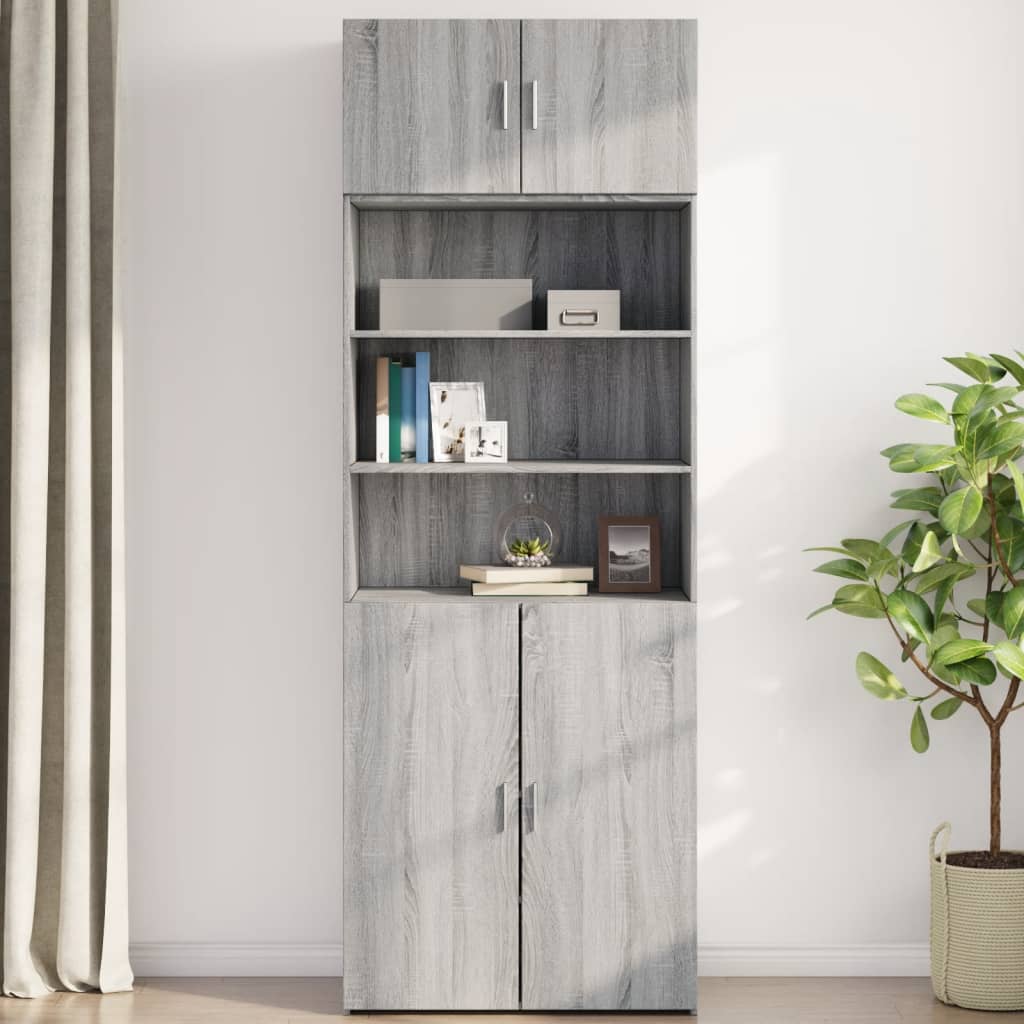 Veggskap grå sonoma 80x42,5x40 cm konstruert tre vidaXL