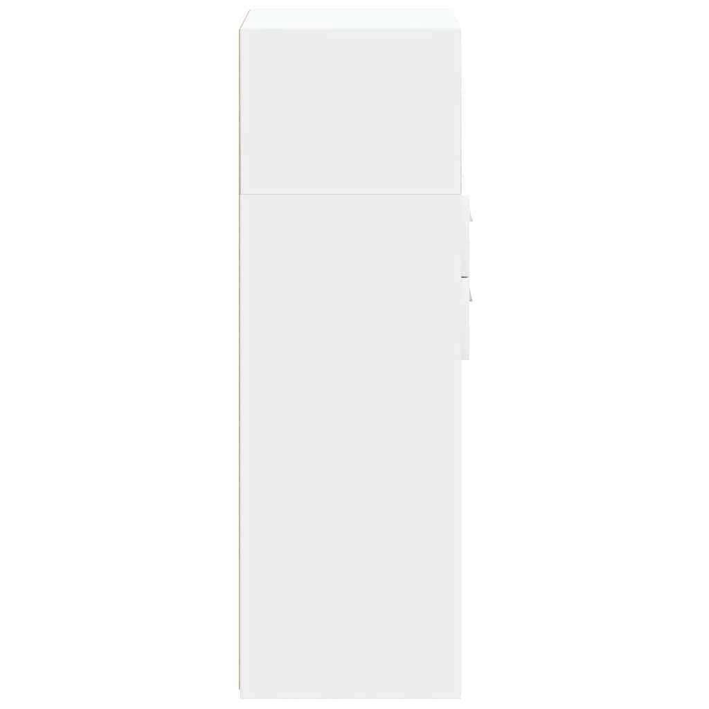 Hylle hvit 30x42,5x124 cm konstruert tre