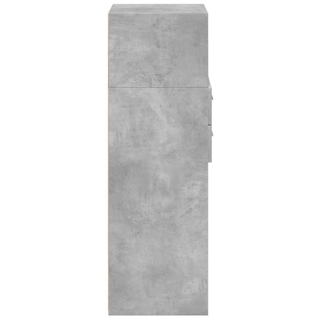 Hylle betonggrå 30x42,5x124 cm konstruert tre