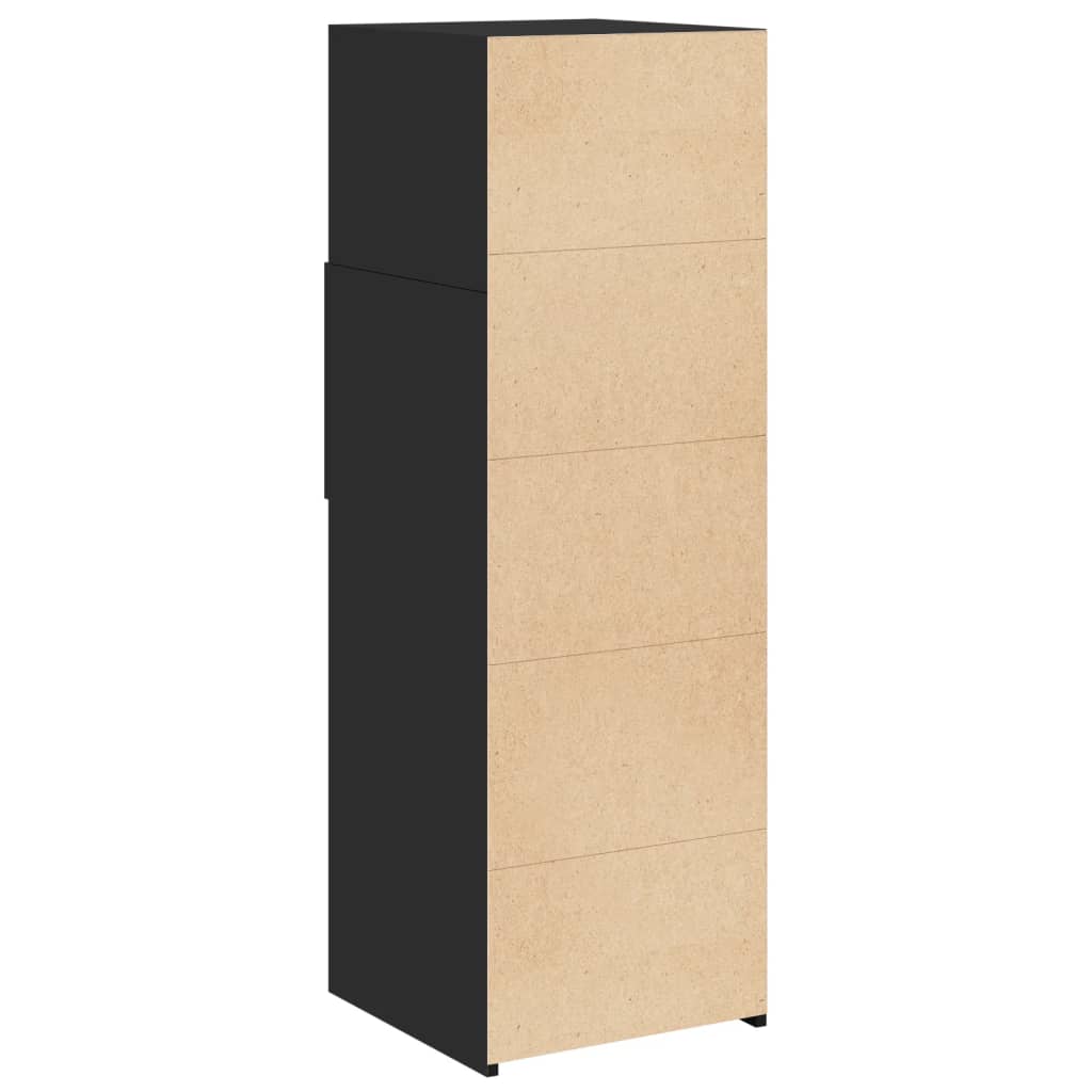Hylle svart 40x42,5x124 cm konstruert tre