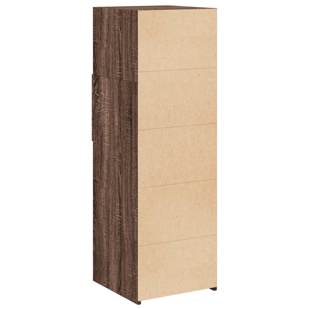 Hylle brun eik 40x42,5x124 cm konstruert tre