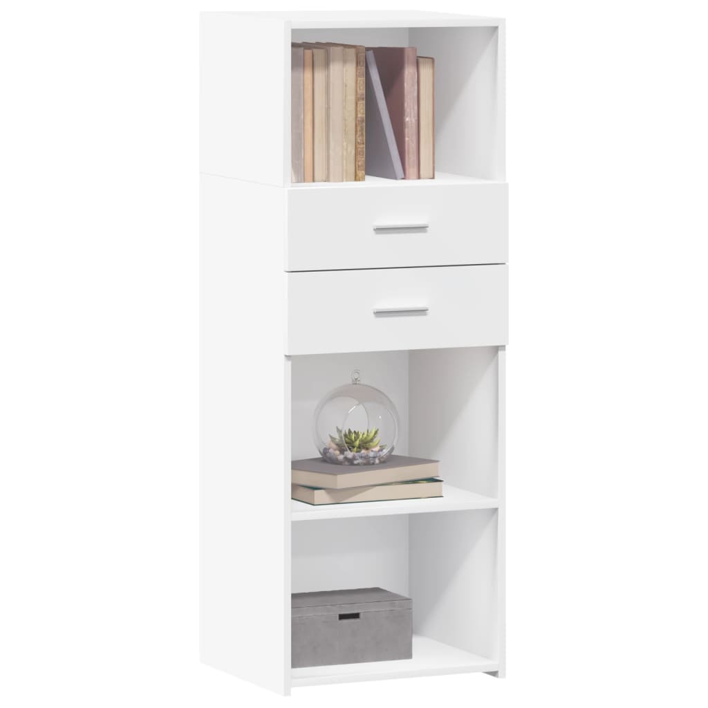 Hylle hvit 45x42,5x124 cm konstruert tre