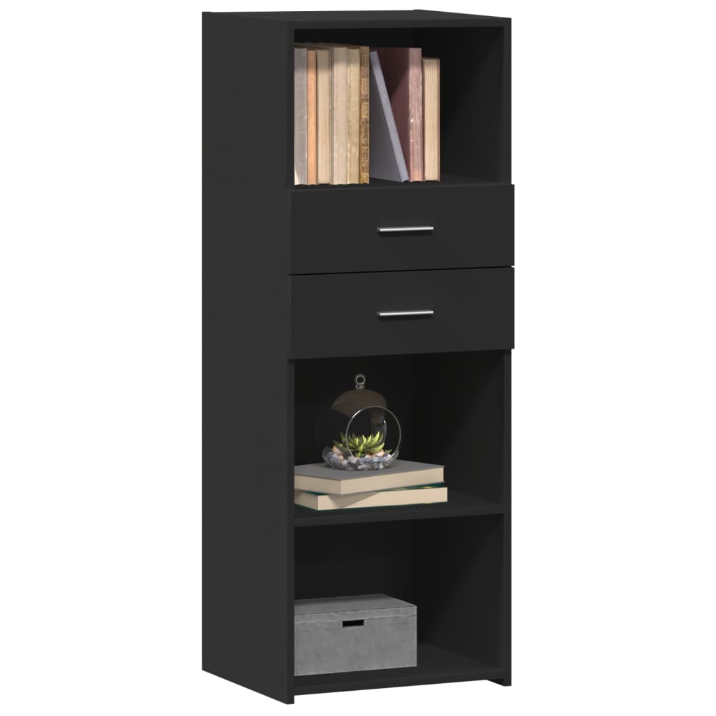 Hylle svart 45x42,5x124 cm konstruert tre