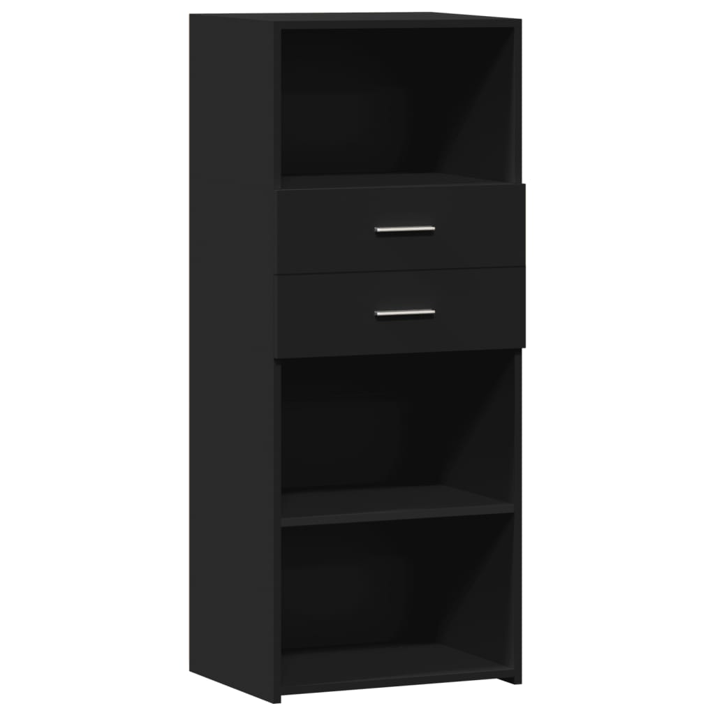 Hylle svart 50x42,5x124 cm konstruert tre