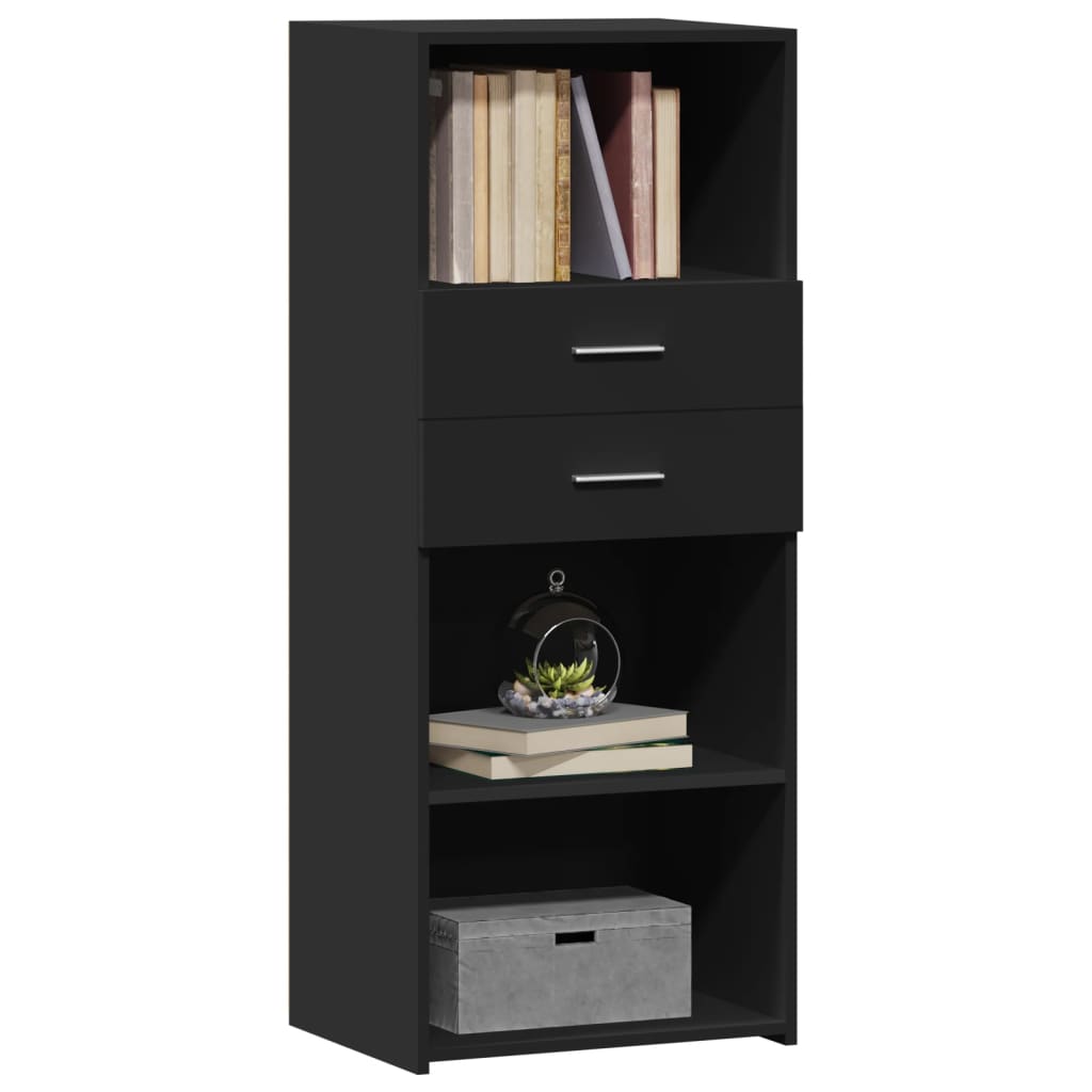 Hylle svart 50x42,5x124 cm konstruert tre