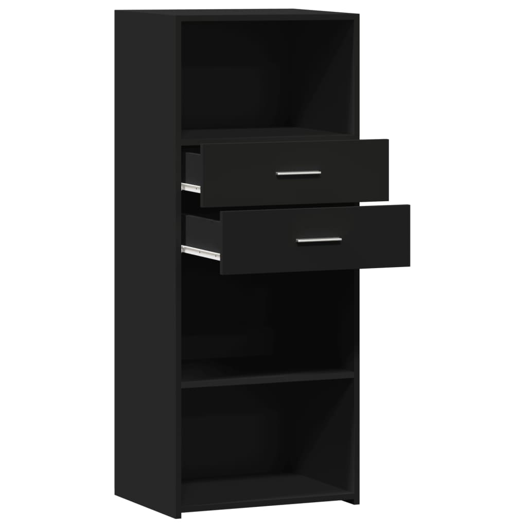 Hylle svart 50x42,5x124 cm konstruert tre
