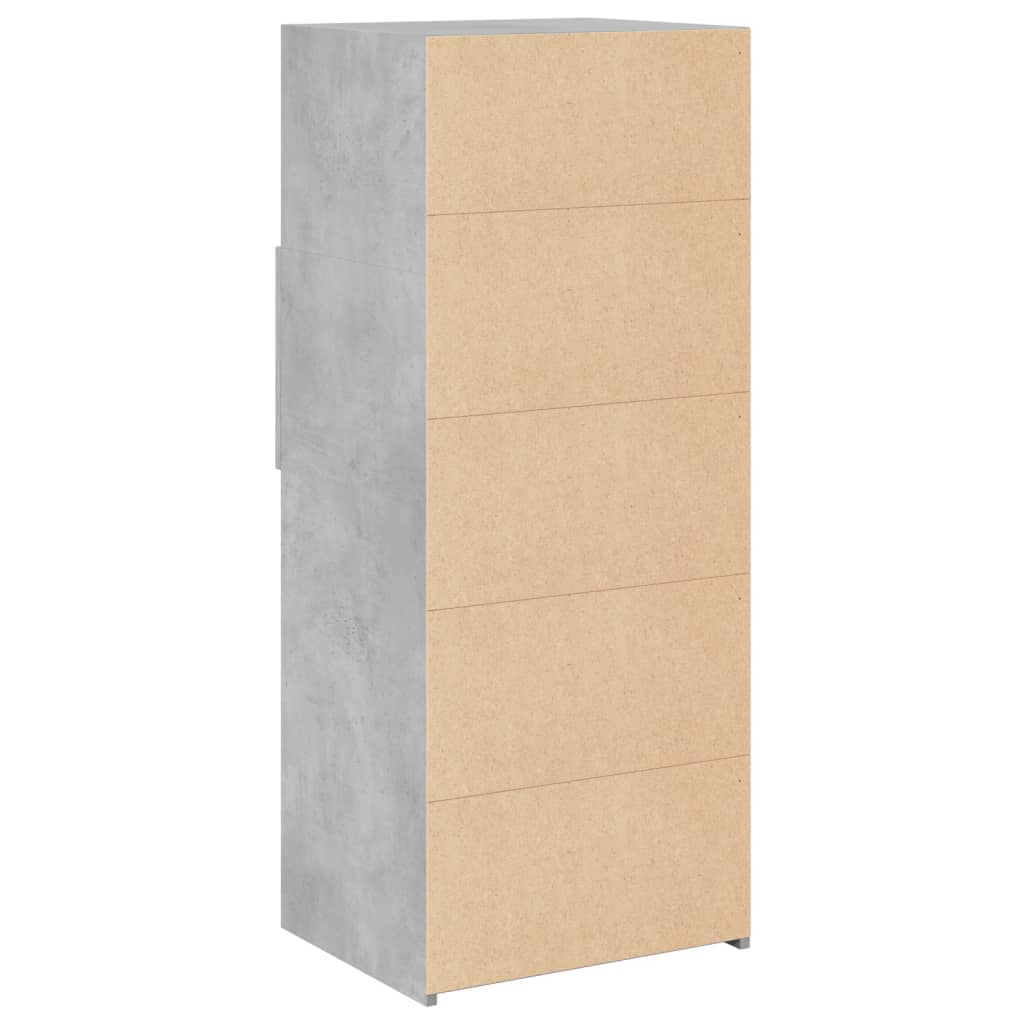 Hylle betonggrå 50x42,5x124 cm konstruert tre