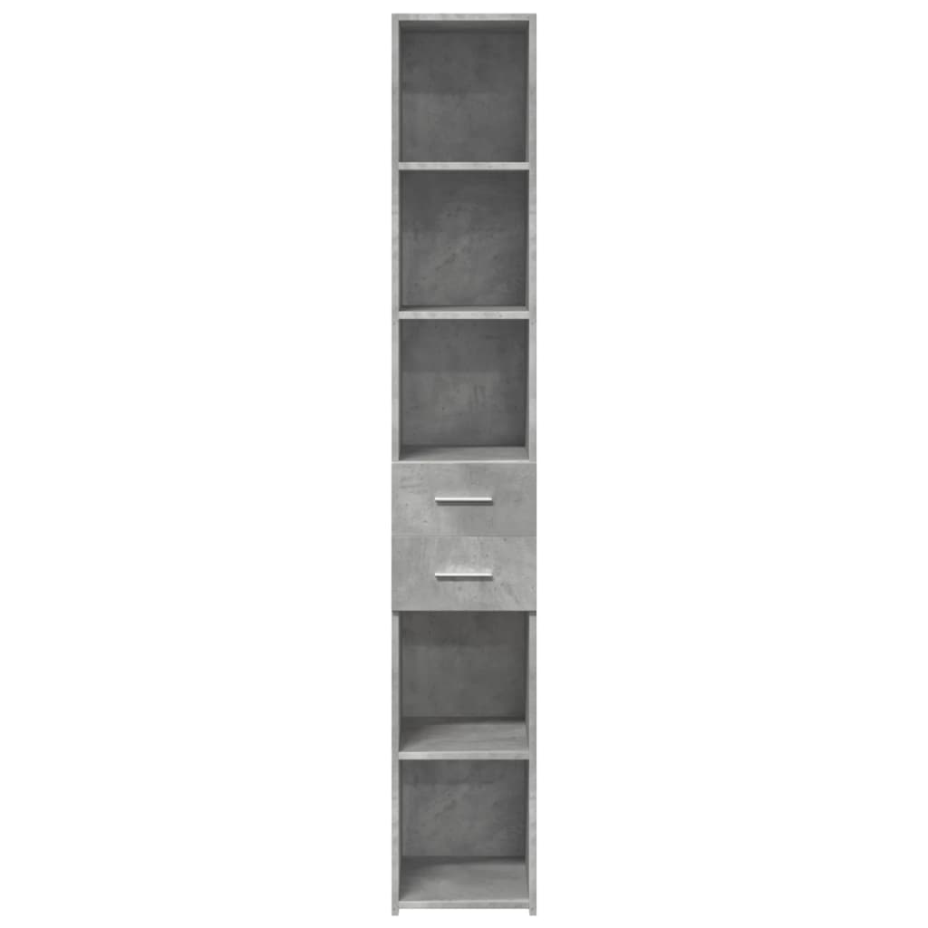 Hylle betonggrå 30x42,5x185 cm konstruert tre