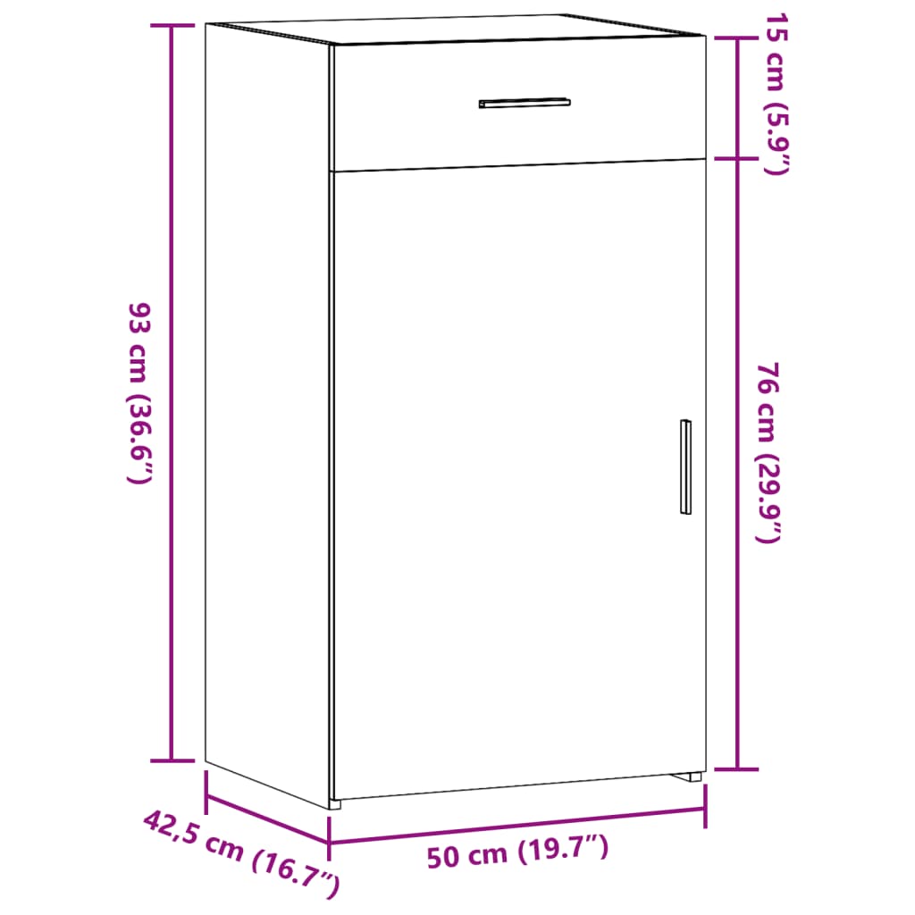 Skjenk røkt eik 50x42,5x93 cm konstruert tre