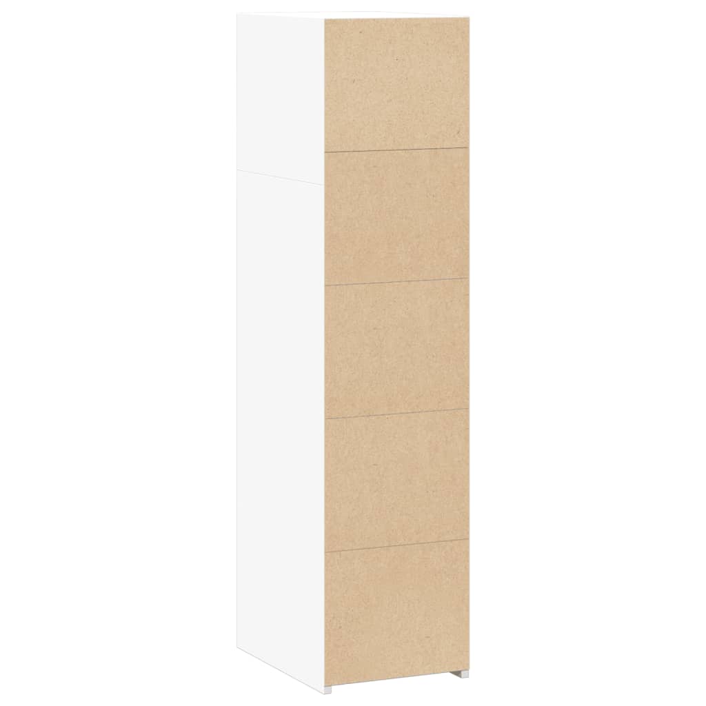 Hylle hvit 30x41x124 cm konstruert tre