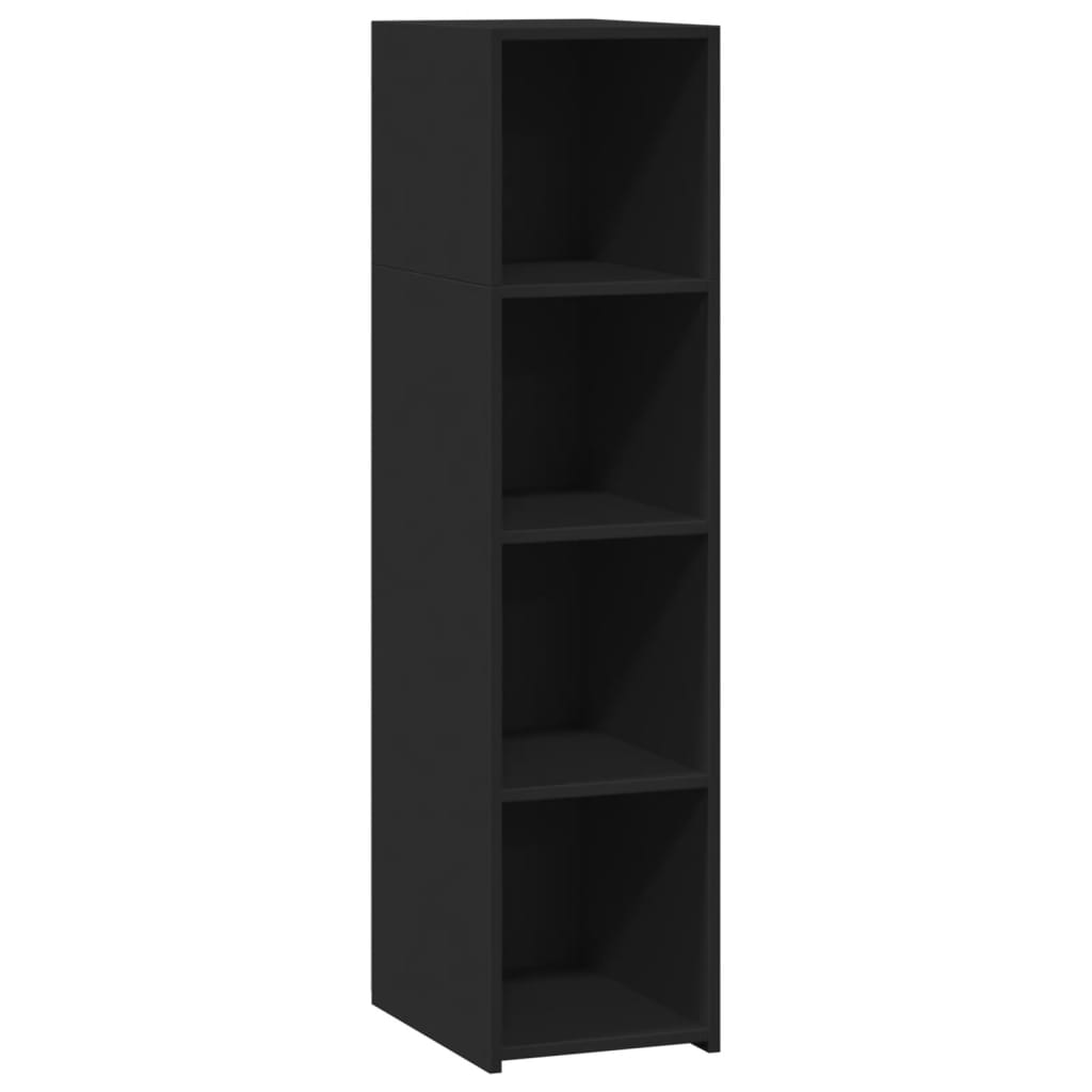 Hylle svart 30x41x124 cm konstruert tre