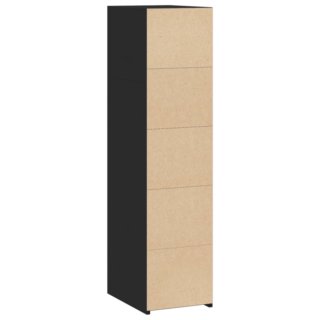 Hylle svart 30x41x124 cm konstruert tre
