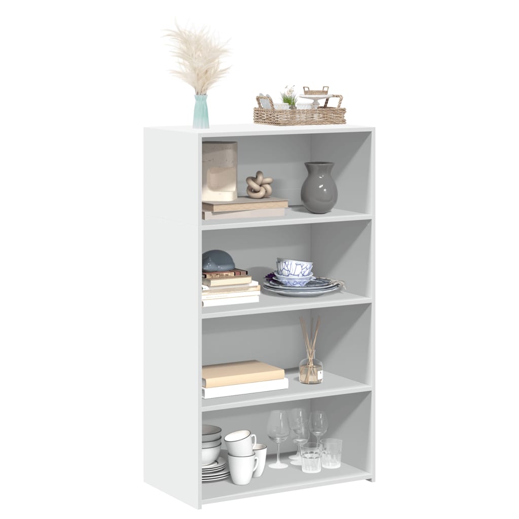 Hylle hvit 70x41x124 cm konstruert tre