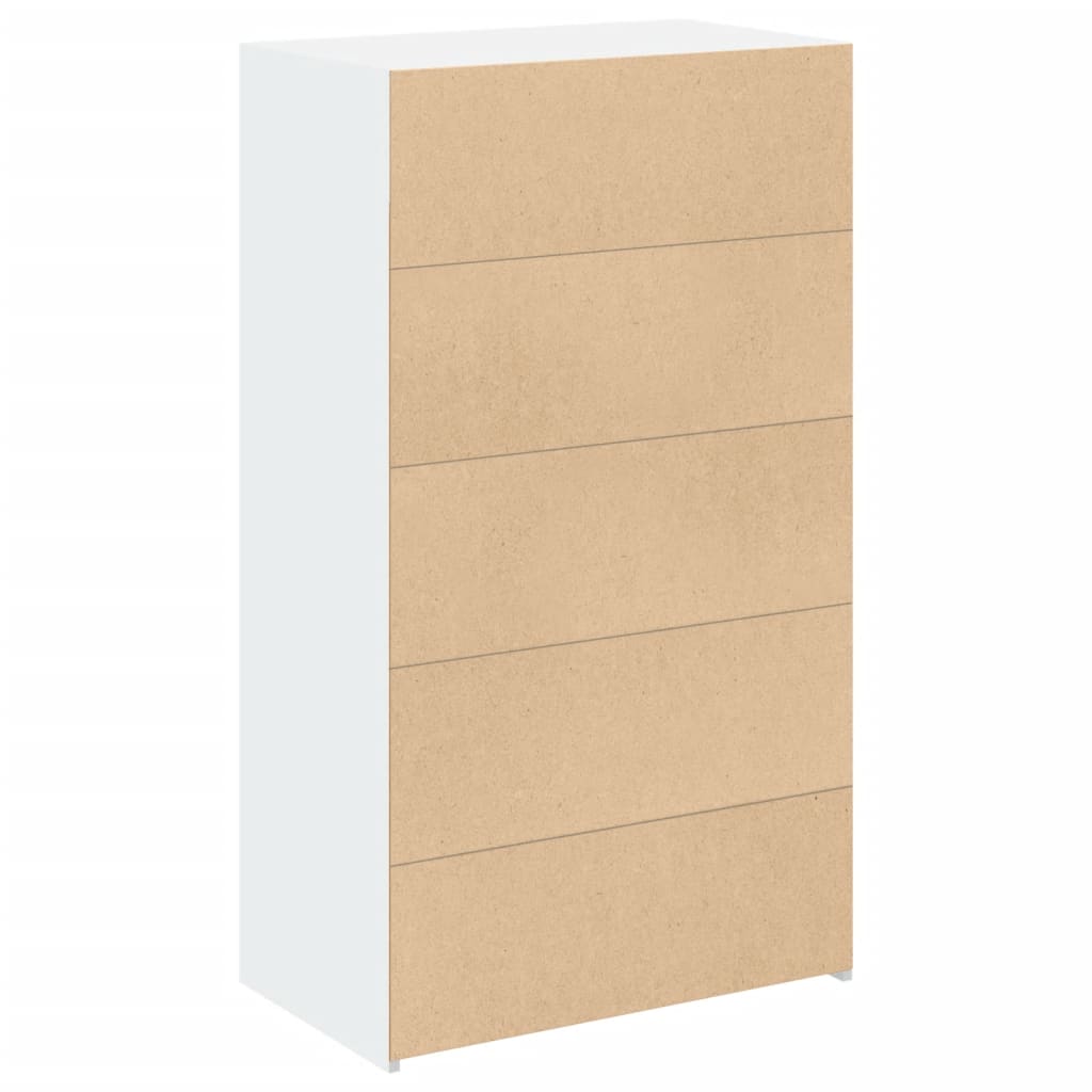 Hylle hvit 70x41x124 cm konstruert tre