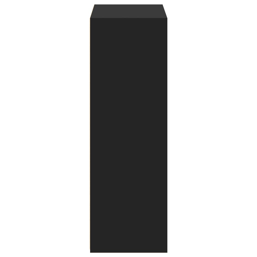 Hylle svart 70x41x124 cm konstruert tre
