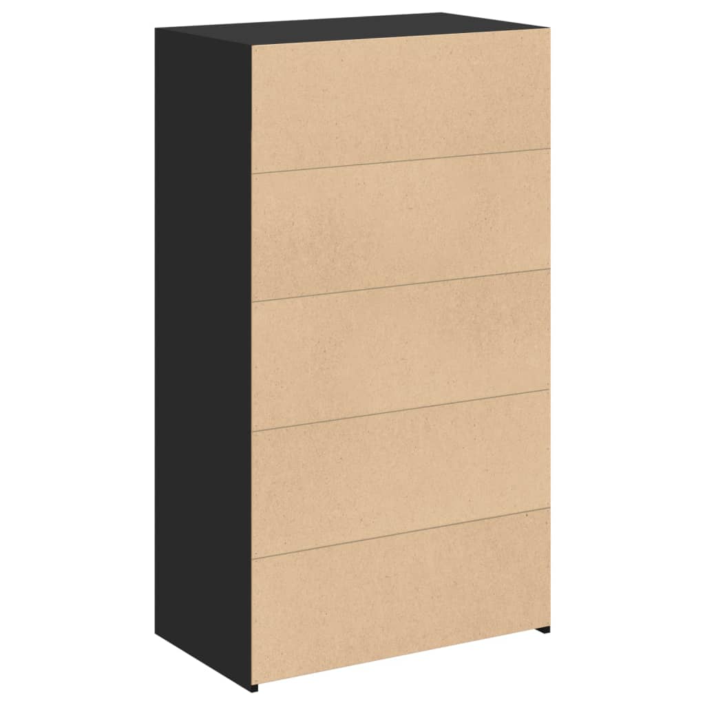 Hylle svart 70x41x124 cm konstruert tre