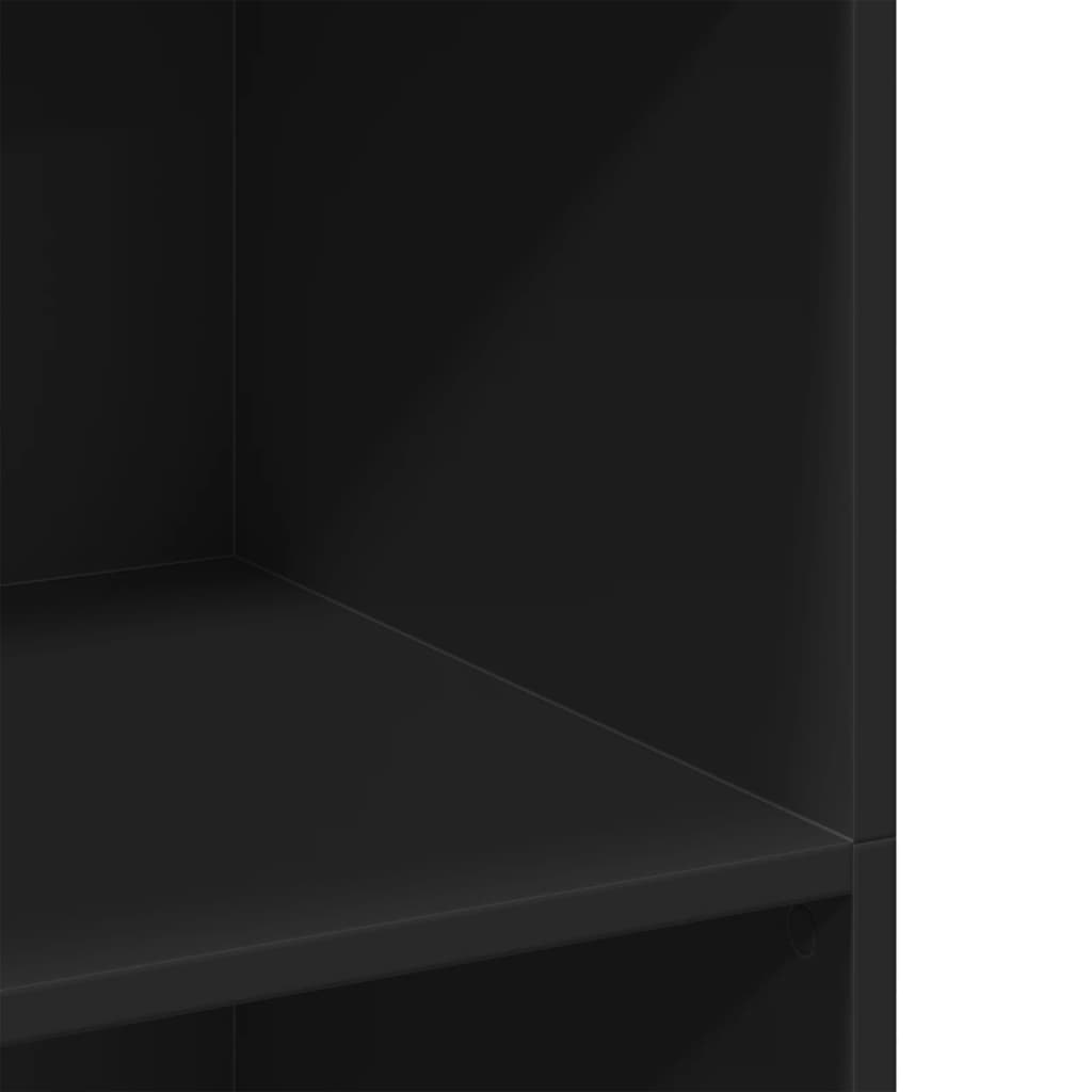 Hylle svart 70x41x124 cm konstruert tre