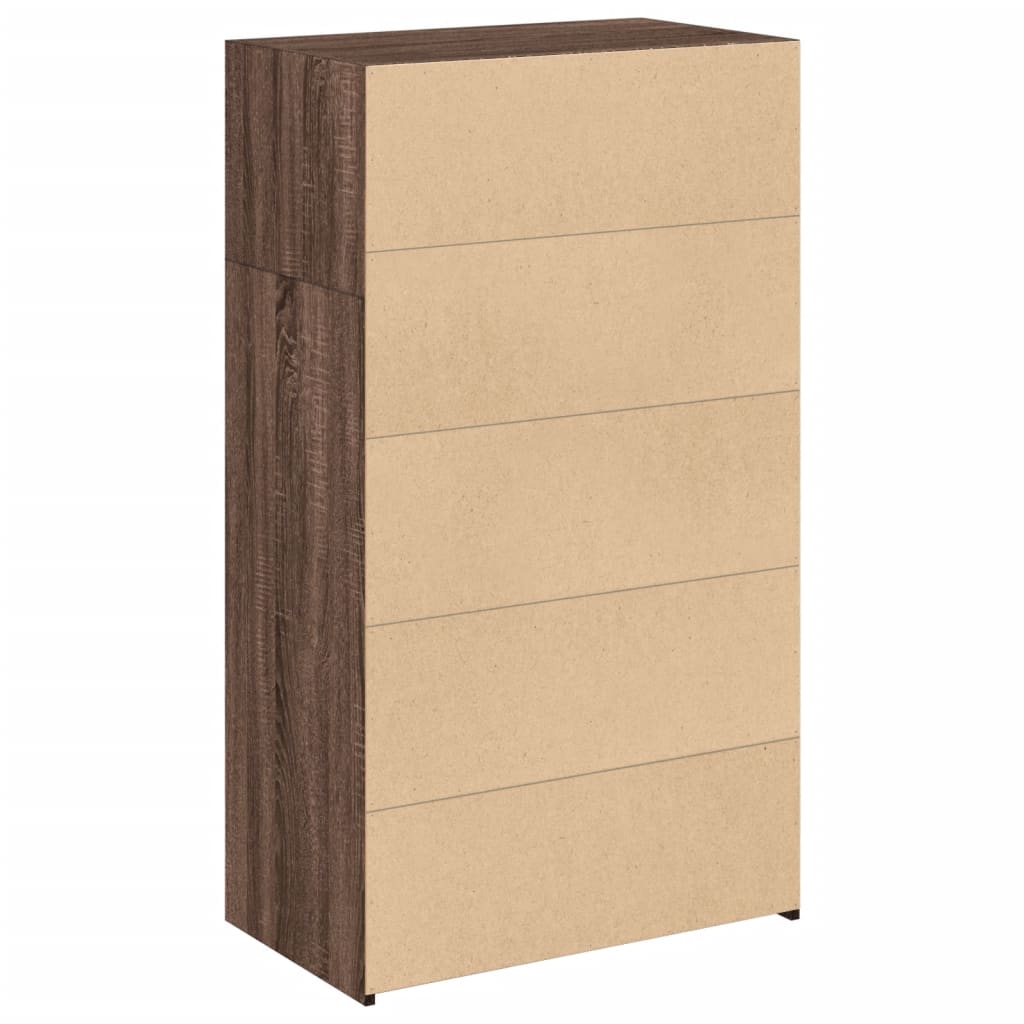 Hylle brun eik 70x41x124 cm konstruert tre