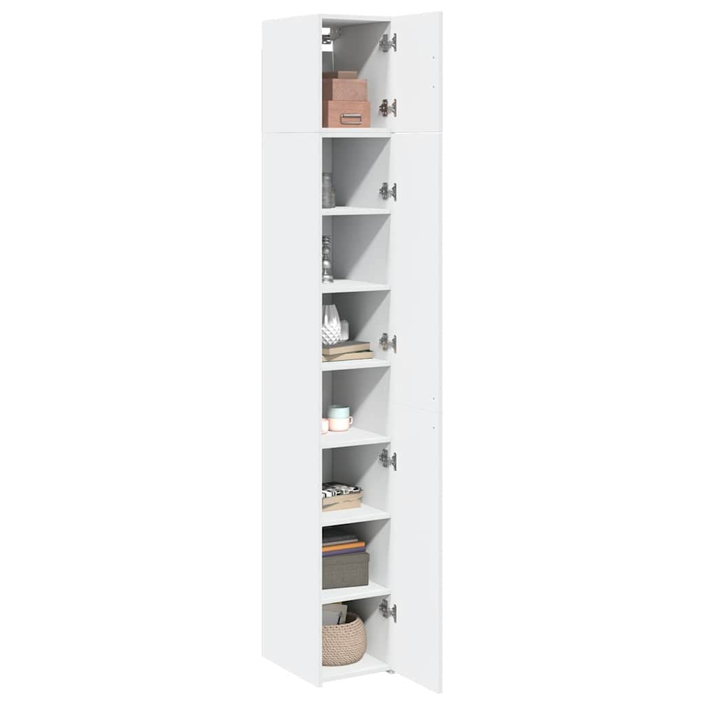 Smalt oppbevaringsskap hvit 30x42,5x225 cm konstruert tre vidaXL