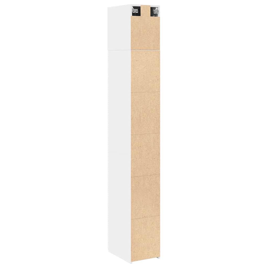 Smalt oppbevaringsskap hvit 30x42,5x225 cm konstruert tre vidaXL