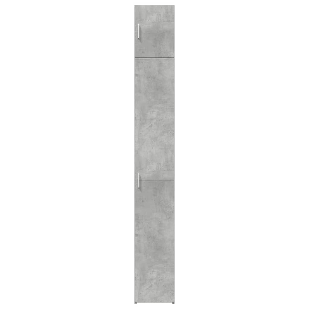 Smalt oppbevaringsskap betonggrå 30x42,5x225 cm konstruert tre