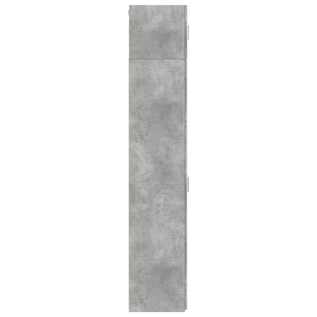 Smalt oppbevaringsskap betonggrå 30x42,5x225 cm konstruert tre