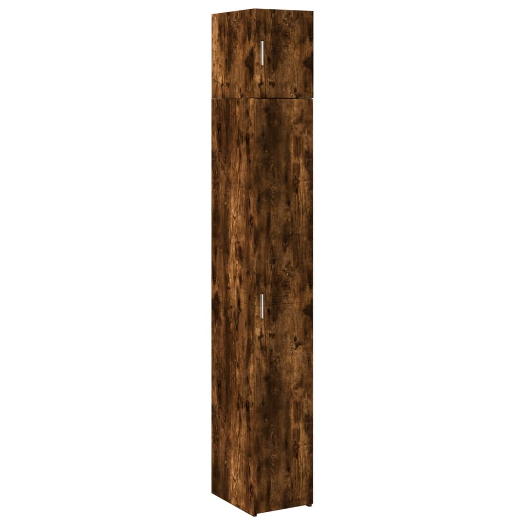 Smalt oppbevaringsskap røkt eik 30x42,5x225 cm konstruert tre