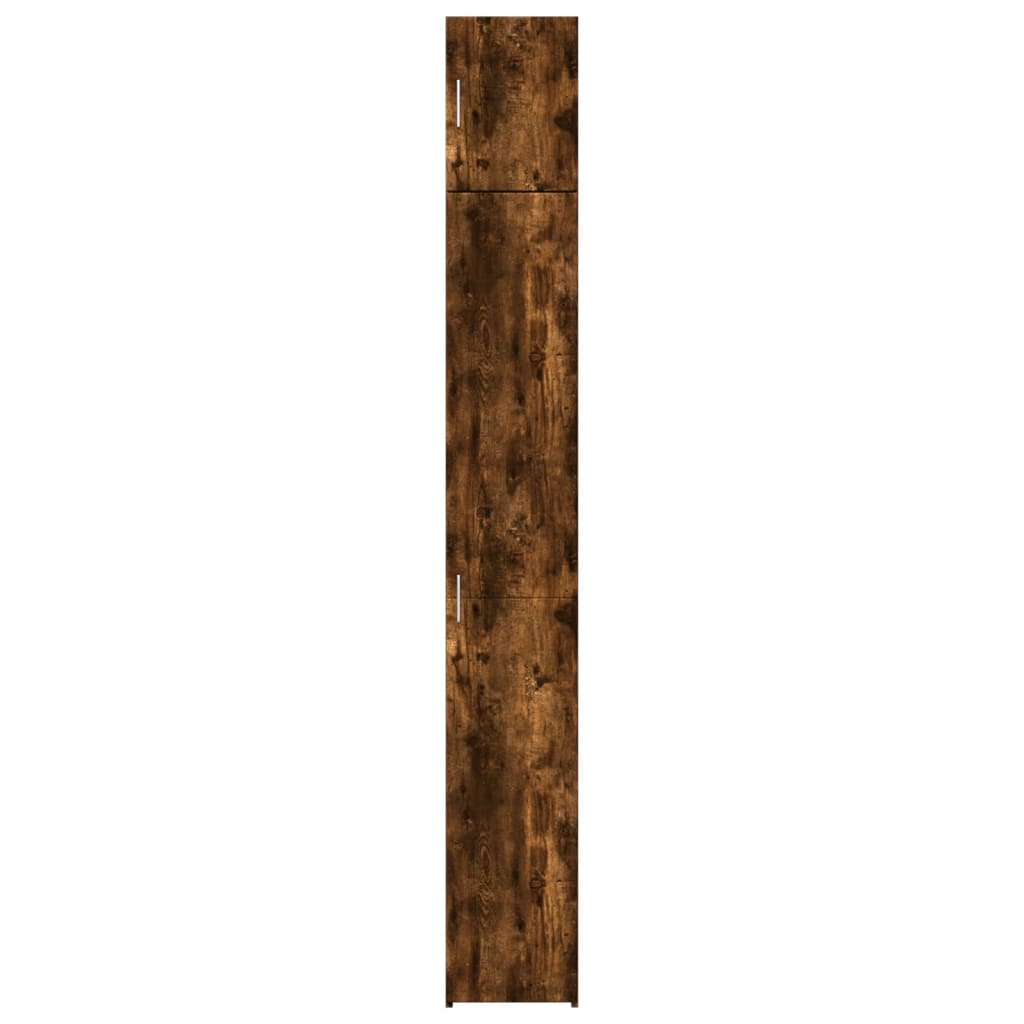 Smalt oppbevaringsskap røkt eik 30x42,5x225 cm konstruert tre