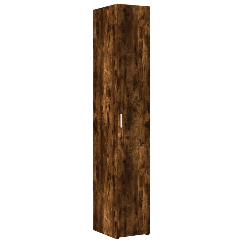 Smalt oppbevaringsskap røkt eik 30x42,5x225 cm konstruert tre
