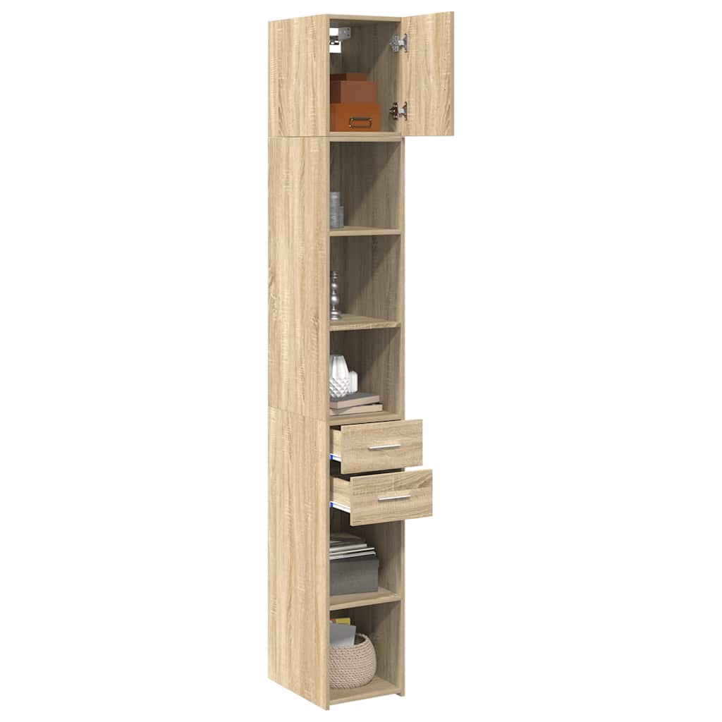 Smalt oppbevaringsskap sonoma eik 30x42,5x225 cm konstruert tre