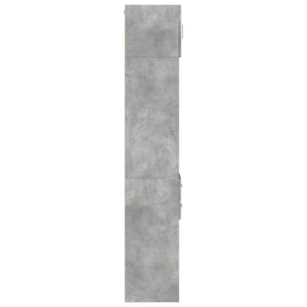 Smalt oppbevaringsskap betong grå 30x42,5x225 cm konstruert tre