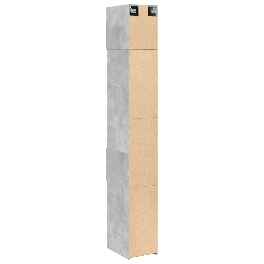 Smalt oppbevaringsskap betong grå 30x42,5x225 cm konstruert tre