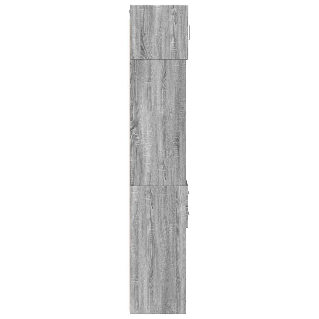 Smalt oppbevaringsskap grå sonoma 30x42,5x225 cm konstruert tre