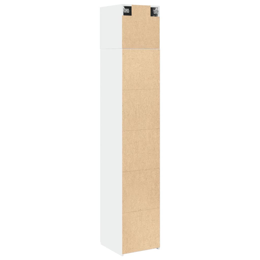 Smalt oppbevaringsskap hvit 40x42,5x225 cm konstruert tre vidaXL