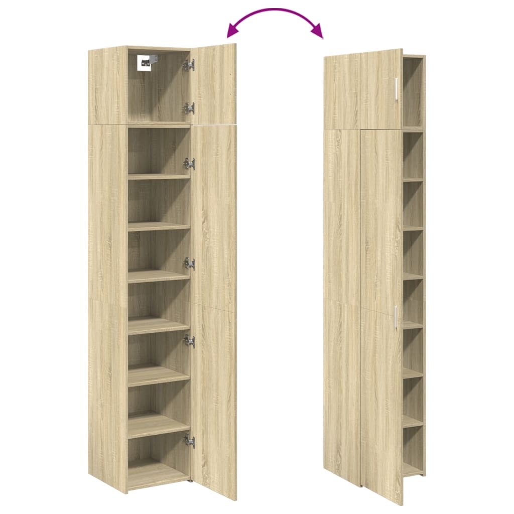 Smalt oppbevaringsskap sonoma eik 40x42,5x225 cm konstruert tre vidaXL